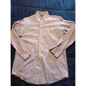 Ralph Lauren 14.5 - 32 33 Yarmouth Cotton Purple‎ Checkered Shirt Button-Down